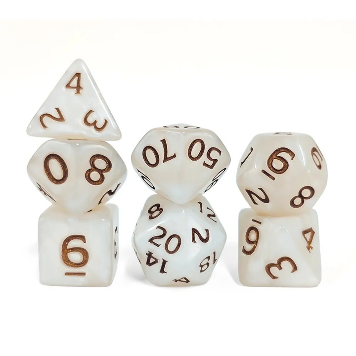 RPG kockakészlet, RGFk, Rúna Elfek, 7 darab, Akril, Szerepjátékokhoz, Kockakészlet