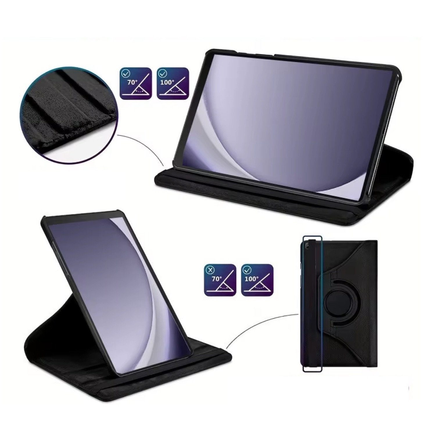 Husa rotativa 360° pentru SAMSUNG GALAXY TAB A9 8.7 2023 X110 / X115