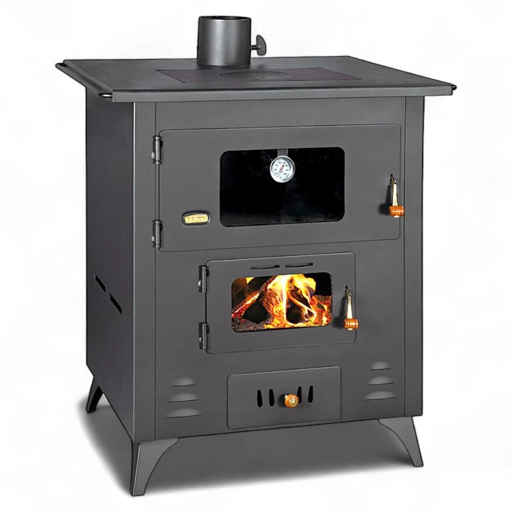 Soba Prity FR, otel, 14 kW, cu plita si cuptor, 800x610x860mm