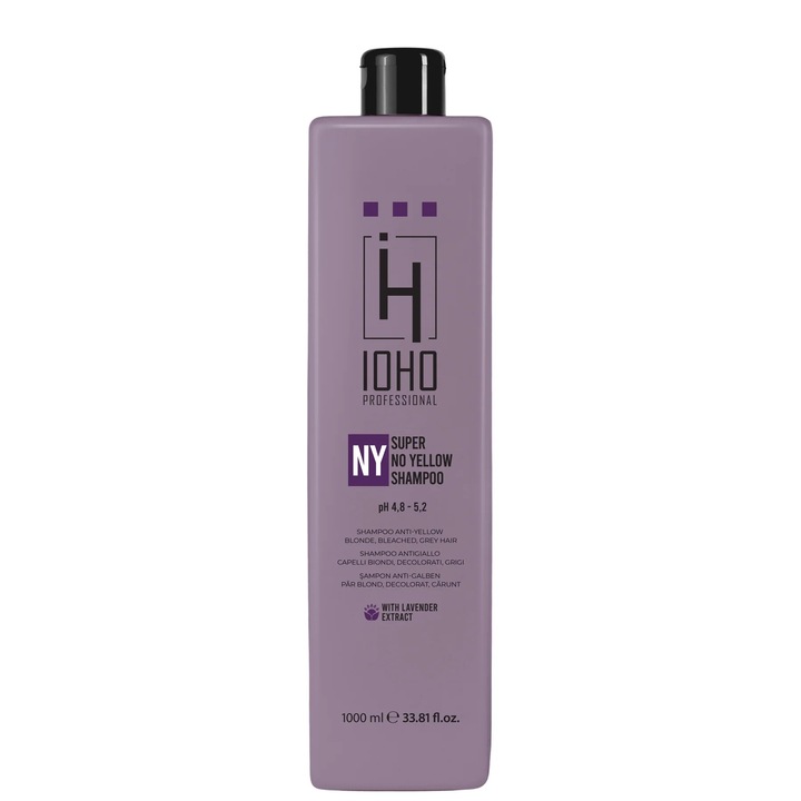 Șampon nuanțator, Ioho Professional, Anti-Galben, 1000ml, pentru păr blond și decolorat