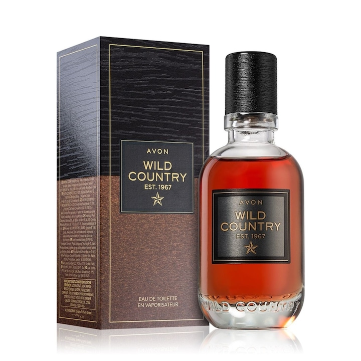 Avon Wild Country Est. 1967 Eau de Toilette 75 ml – aromás-fás illat férfiaknak, levendula, tölgymoha és fás jegyekkel, a klasszikus férfiasság és az autentikus szabadság szimbóluma