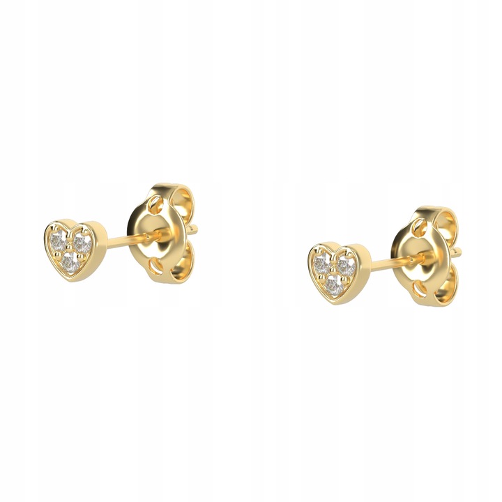Cercei, Little Angel, J936, Inima, Aur, Cupru, 0.5 cm