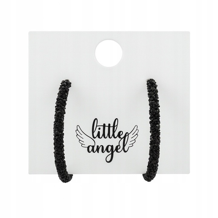 Cercei clasici, Little Angel, J944, cupru, negru, 4, 5 cm