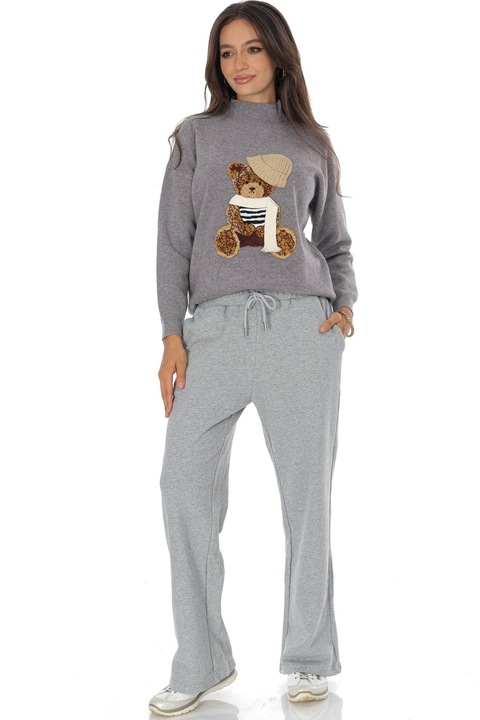 Pantaloni casual din bumbac cu buzunare Gri ROH TR550, Gri