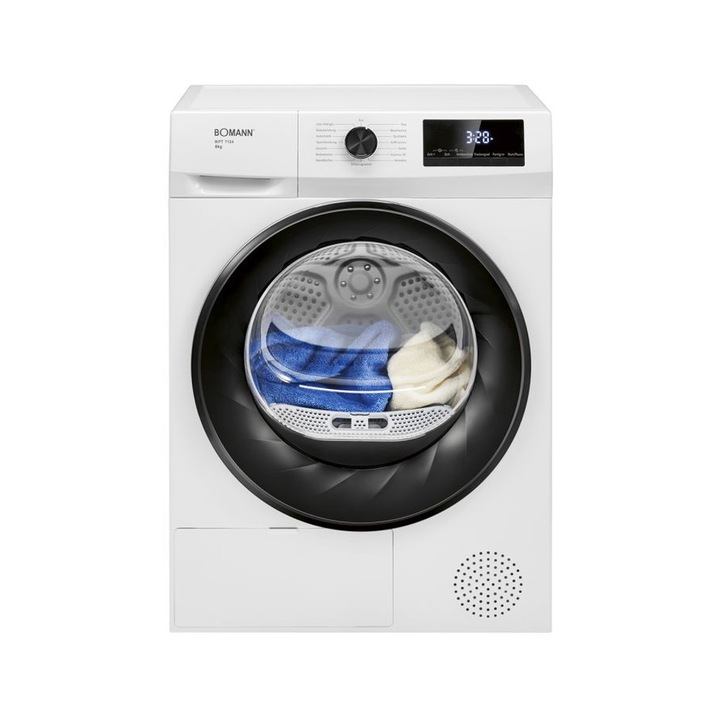 Сушилня за дрехи Bomann, 8 кг, 15 програми, бяла, 59.5x84.5x58 см