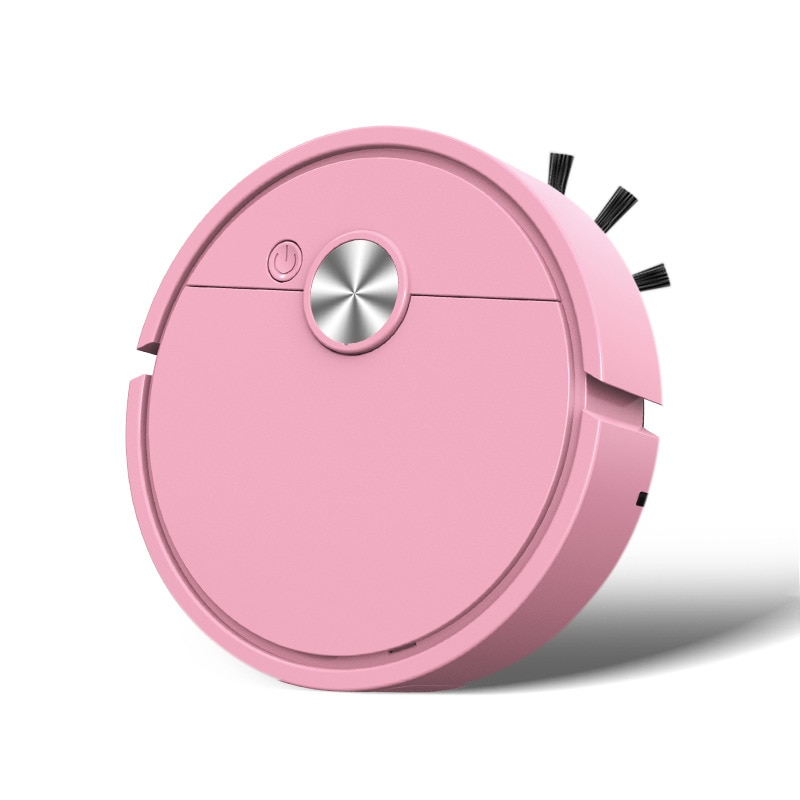Aspirator robotic ultra-mini, design compact, filtrare de inalta eficienta, roz