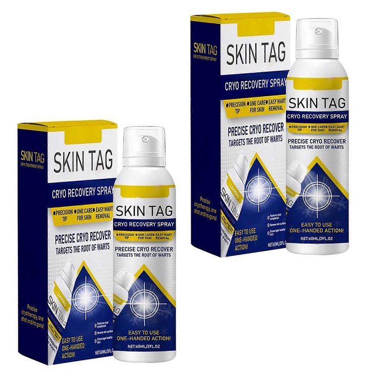 Szemölcs eltávolító spray, 2 darab, krioterápiás technológia, 60ml, hordozható
