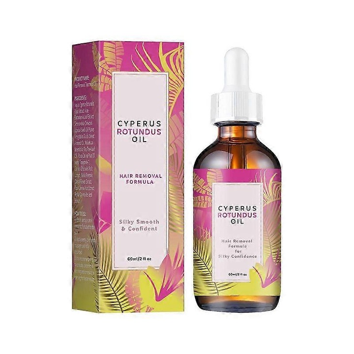 Ulei pentru indepartarea parului, Cyperus Rotundus, 60ml, cu ulei de jojoba si ulei de arbore de ceai, solutie naturala