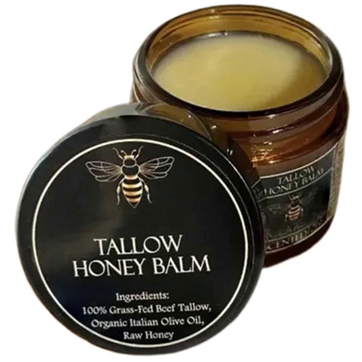 Bio fűvel táplált marhafaggyú és méz arckrém, 100g, gazdag textúra, sokoldalú felhasználás