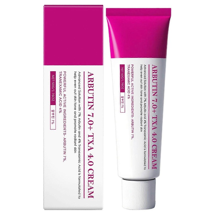 Arbutin 7% + Tranexámsav 4% arckrém, 1 darabos szett, 50g, könnyű textúra, irritációmentes