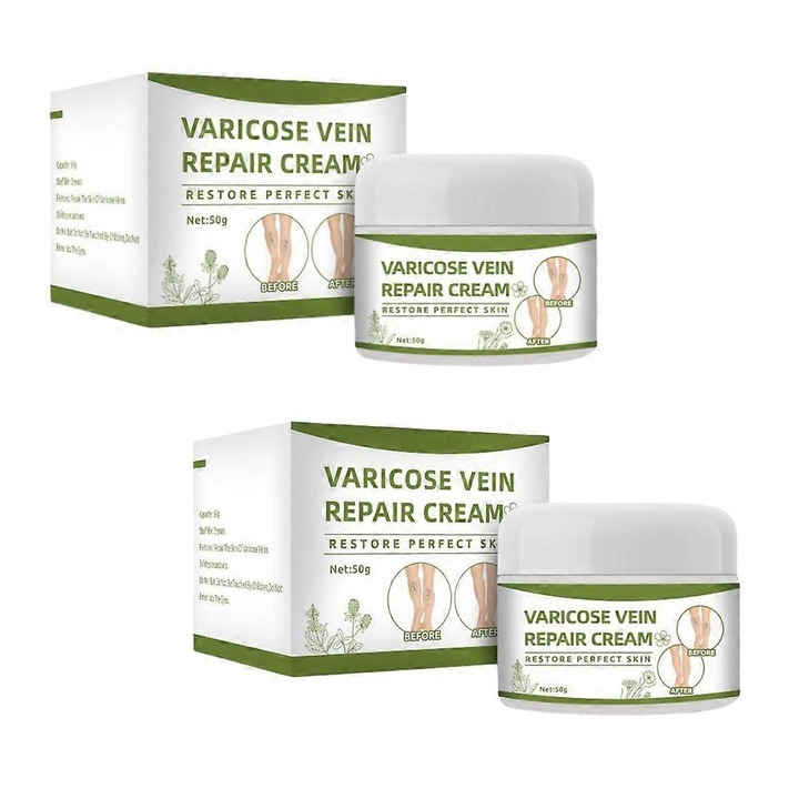 Vénajavító krém, 50g, lábproblémákra, visszérre, 6.8x6.5x5.5cm, 2 darabos szett