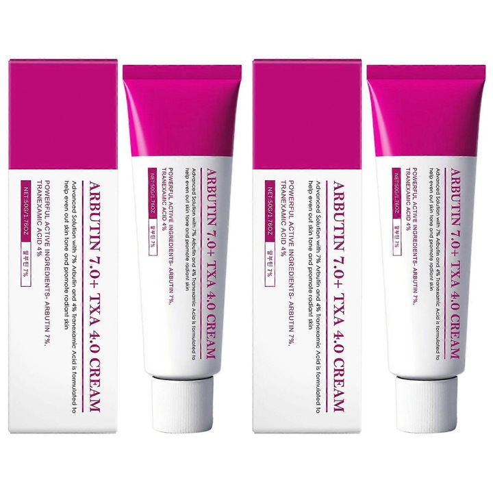 Arbutin 7% + Tranexámsav 4% arckrém, 2 db-os szett, 50g, pigmentfoltok korrigálására