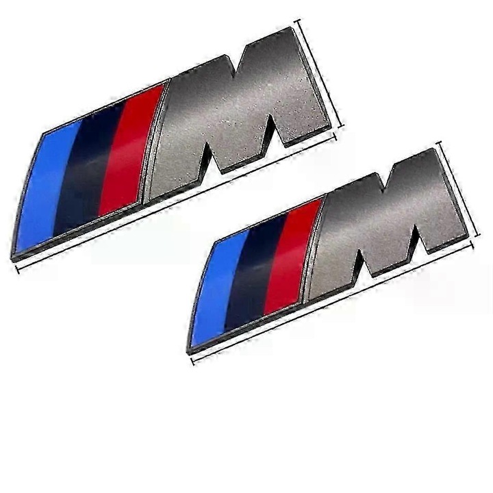 Emblema decorativa grila BMW, 7.2x2.3cm, gri, set de accesorii pentru X1 X2 X3 X4 X5 X6