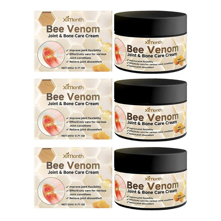 3 darabos ízületi ápoló krém szett, Bee-Venom, könnyen felszívódó, 20g