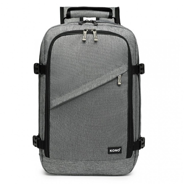 Rucsac Kono Expander, 20L, gri, 40x25x20cm, pentru bagaj de mana la avion