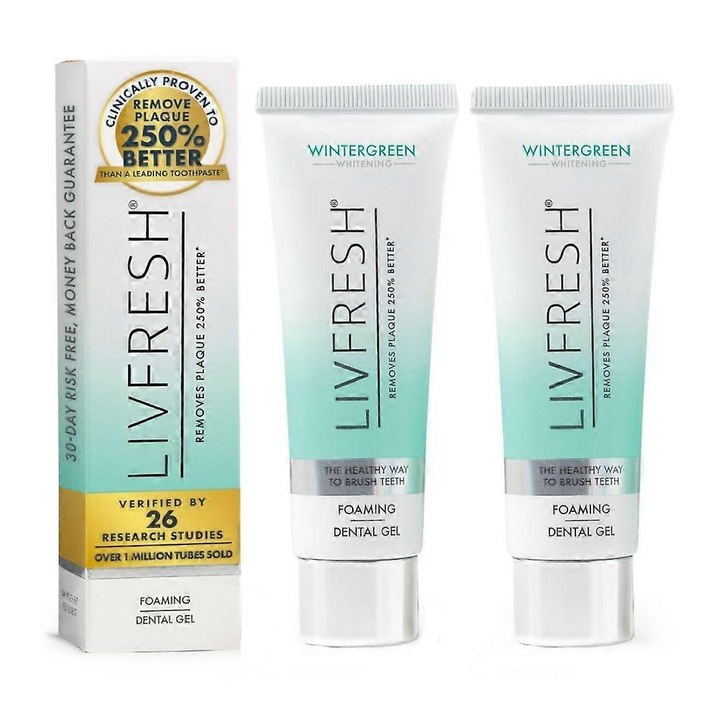 Livfresh Gél fogkrém, 50g, menta, 2 darabos szett