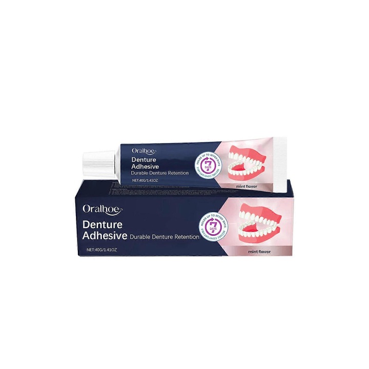 Adeziv dentar extra puternic, ORALOE, formula termoplastica de lunga durata, 40g, fara aroma, fara miros