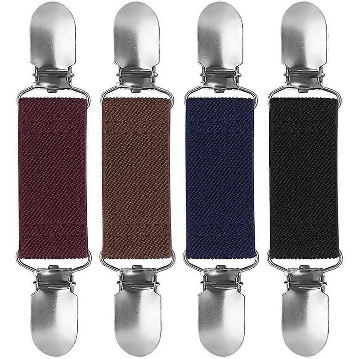 4 db pulóvercsipesz készlet, rugalmas, többszínű, 13.6x2.5cm