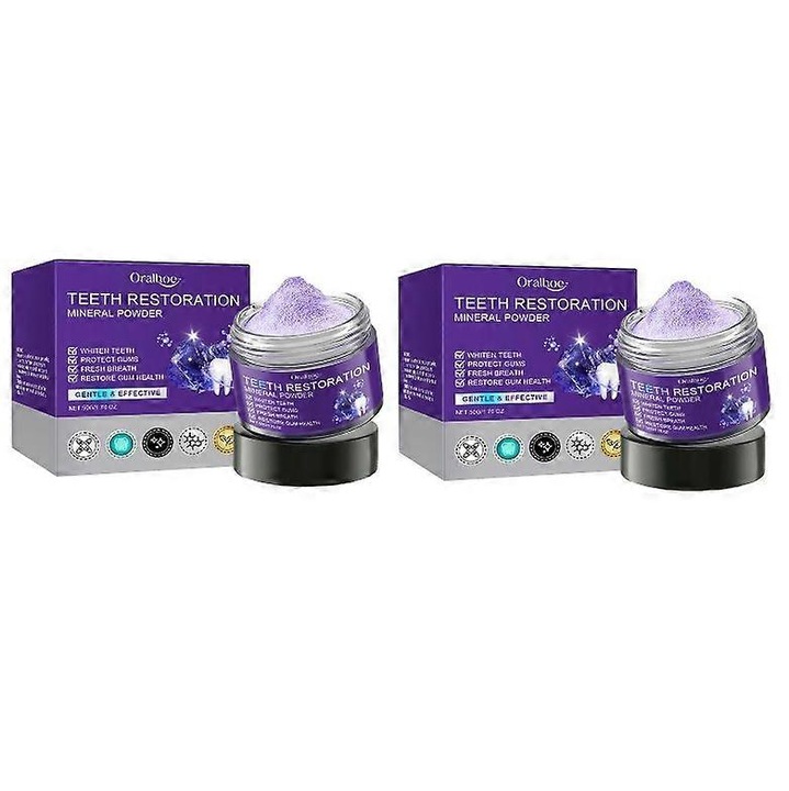 Pudra de dinti albitoare, 1/2/3PCS, 50g, ingrediente naturale, 4.8x4.8x4.1cm, cutie