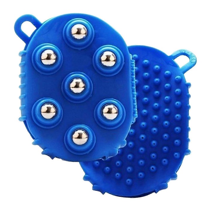 Manusa de masaj pentru drenaj limfatic, albastru, 13.4x9.8x3.8cm
