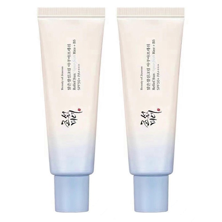 Protectie solara Relief Sun SPF50+ Rice B5, set 2 bucati, 50ml, usor, rezistent la apa