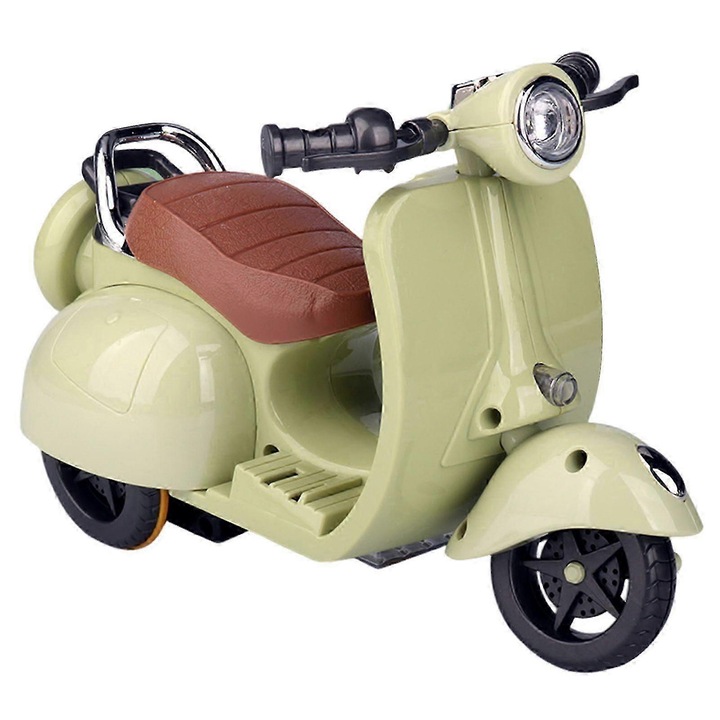 Babakiegészítő, La-bubu robogó, interaktív fényekkel és zenével, aranyos design, 19x12.5x9.5cm, zöld