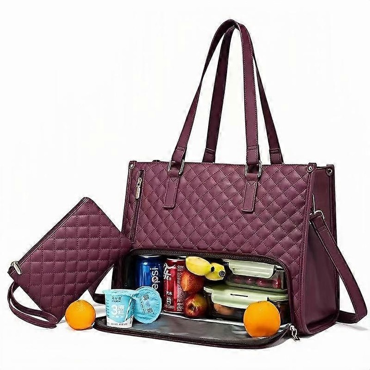 Női válltáska, 2 az 1-ben, ebéddel, 15,6 hüvelykes, szigetelt kivitel, többszínű, méretei 14,5x6x5,5 hüvelyk.