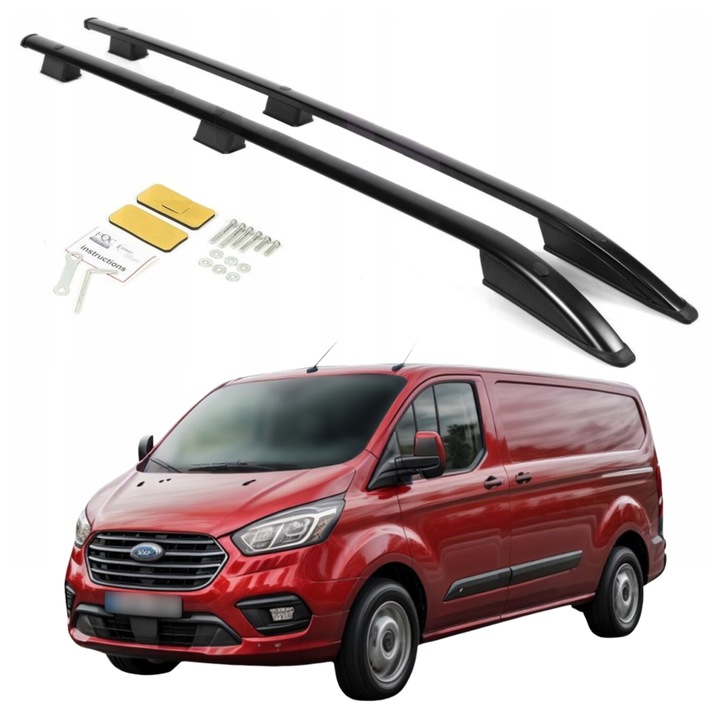 Erkul keresztrudak, Ford Transit Custom Tourneo 2012-2023, alumínium, fekete