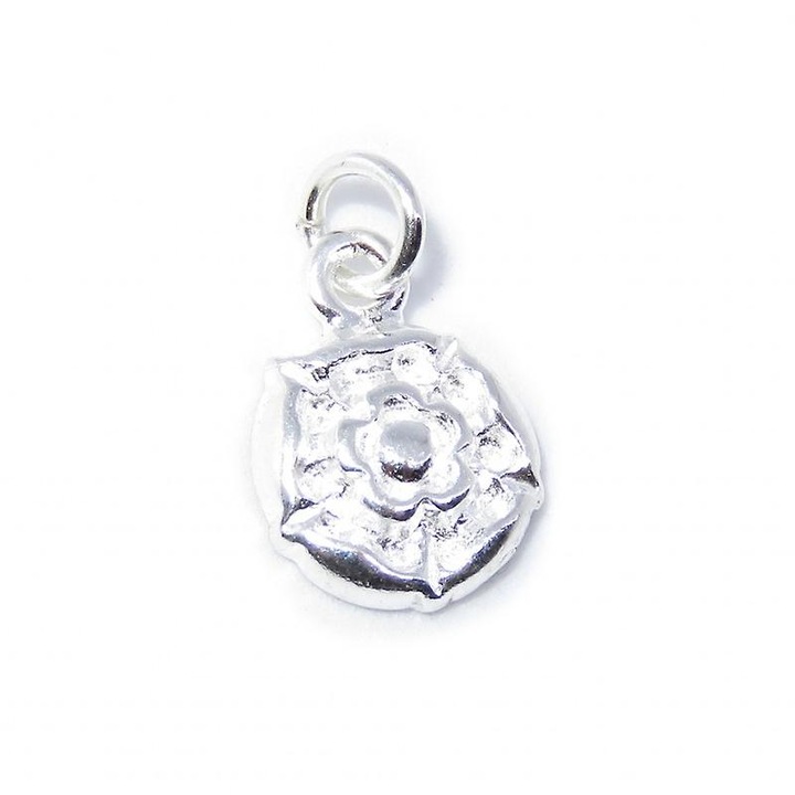 Charm Yorkshire Rose SMALL din argint sterling .925 cu inel de prindere
