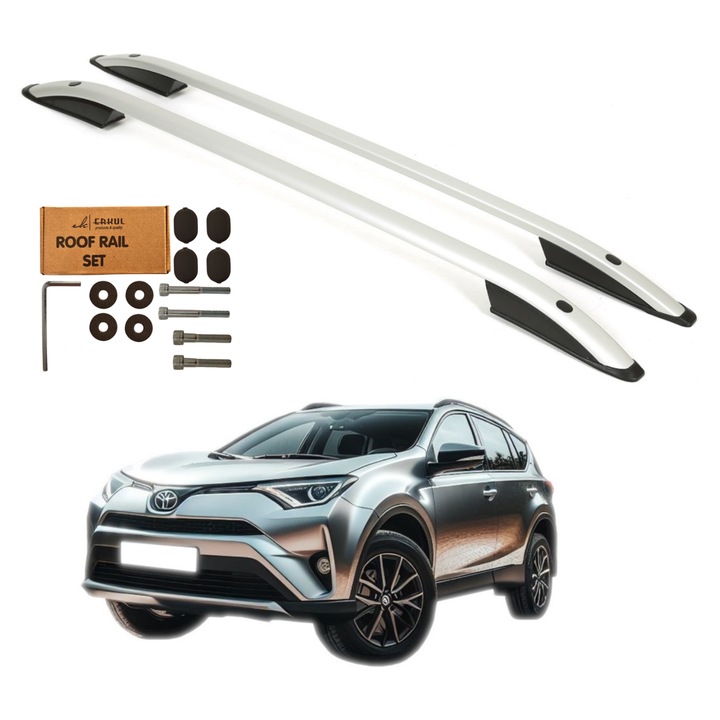 Erkul alumínium tetőcsomagtartó rudak Toyota RAV4 2013-2019-hez, 75kg teherbírás, egyszerű szerelés