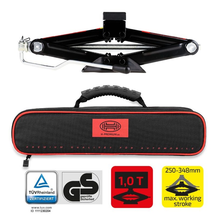 Cric foarfeca 1T 25-35cm, cu husa depozitare, 347.100 Heyner