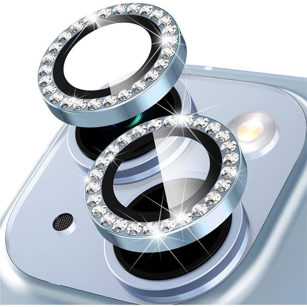 Folie Protectie Camera Foto, G-Tech Silver Diamond Lens, Compatibila cu Apple iPhone 14 / iPhone 14 Plus, Sticla Securizata, detalii stralucitoare, Atasare Usoara, Transparenta