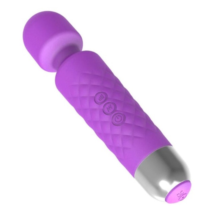 Nyak-, váll-, hát-, lábmasszírozó készülék, 8 rezgési sebesség, vízálló, lila