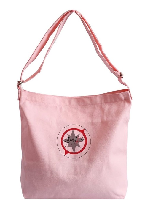 Geanta de umar din panza, Stray Kids, Geanta crossbody casual, Roz, 38 x 35 x 9 cm