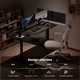 Birou reglabil ergonomic, in picioare, 73-118 cm, negru, 160x120x76 cm