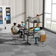 Birou reglabil ergonomic, in picioare, 73-118 cm, negru, 160x120x76 cm