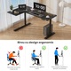 Birou reglabil ergonomic, in picioare, 73-118 cm, negru, 160x120x76 cm