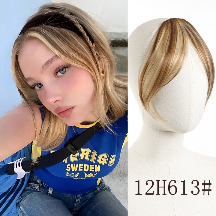 Peruca cu breton, set bonus, accesorii par, multicolor, usor de purtat