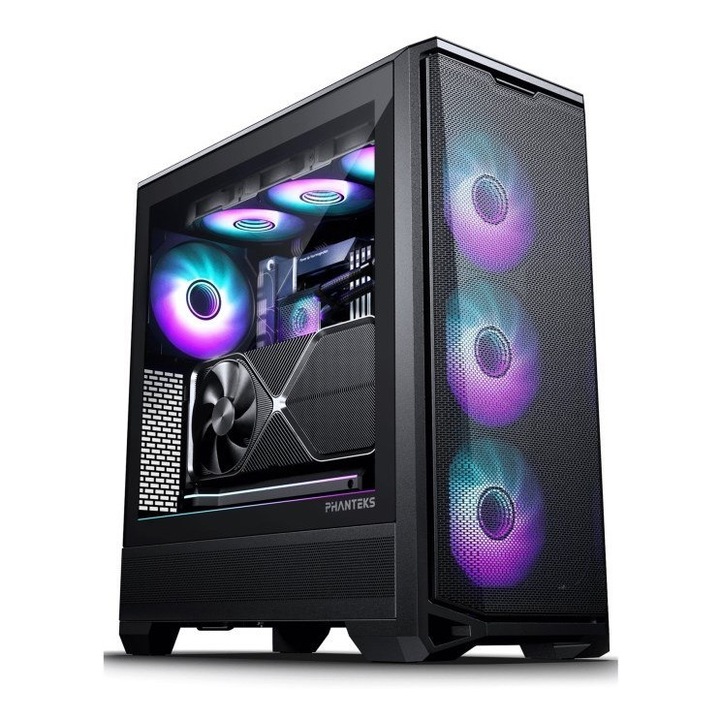 Кутия PHANTEKS Eclipse G400A Midi-Tower, закалено стъкло, D-RGB, черна, 573x310x582мм