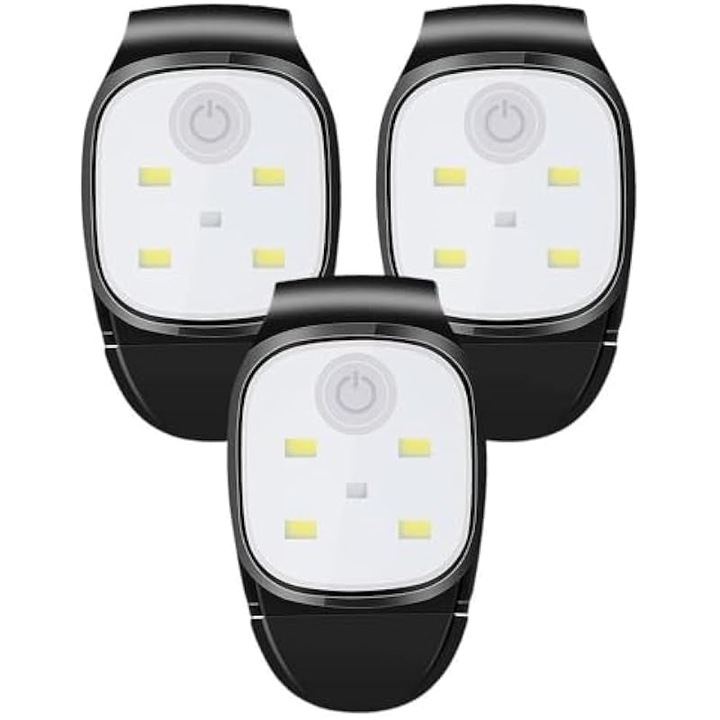 Lanterne set 3 piese, LED, 4 moduri, reincarcabil, mic, pentru alergare, jogging si camping