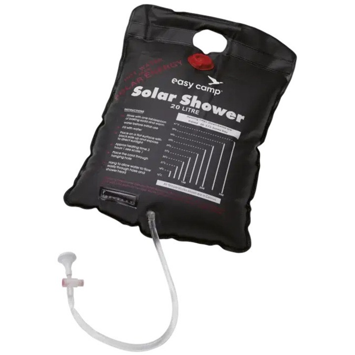 Dus solar portabil pentru camping, Easy Camp, negru