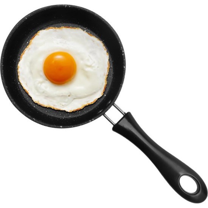 Mini serpenyő gyerekeknek, 12cm, rozsdamentes acél, tapadásmentes, ergonomikus kialakítás