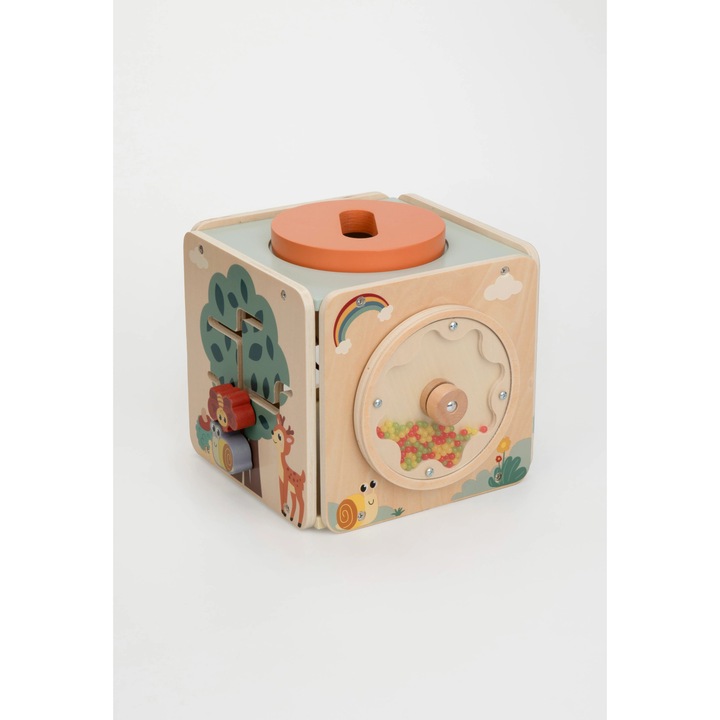 Cutie Educativa din Lemn, MOKIDA TOYS 5 in 1, multicolor, 18 luni+