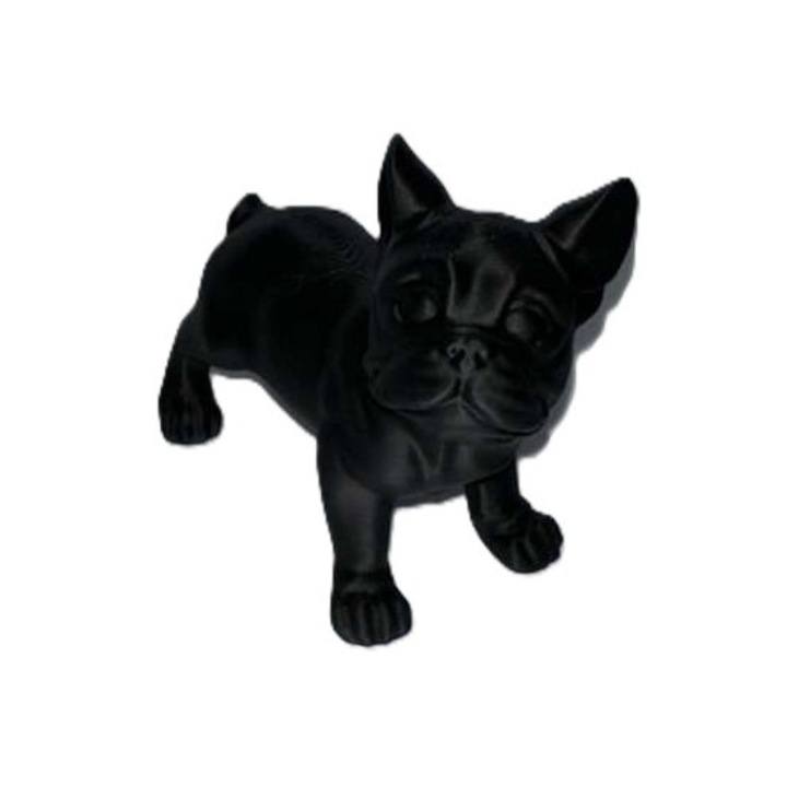 Statueta decorativa Bulldog Francez, negru mat, 106x116x99mm