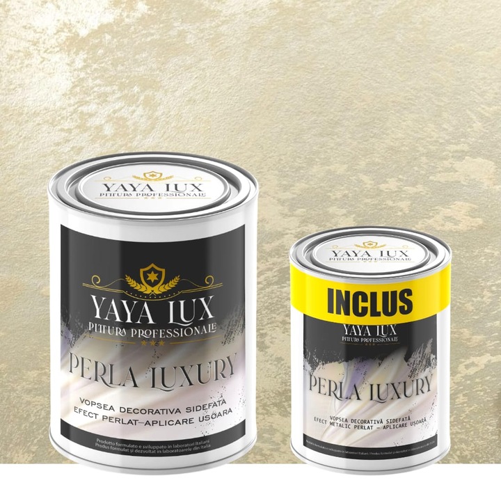 Pachet 6L Vopsea Decorativa Perla Luxury Bej Sampanie, YaYa Color