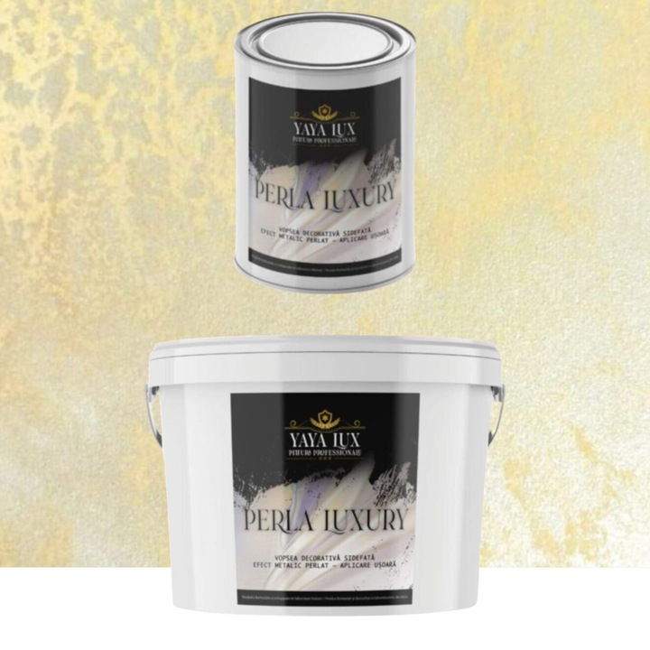 Pachet 2 L + 1 L, Vopsea Decorativa de Lux, Perla Luxury Crem 2 Litri Plus 1 Litru