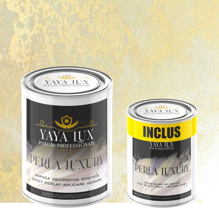 Pachet 2 L + 1 L, Vopsea Decorativa de Lux, Perla Luxury Crem 2 Litri Plus 1 Litru