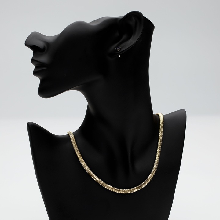 Colier ElectraStore Auriu, Aliaj metalic, Lungime ajustabilă 41x6cm