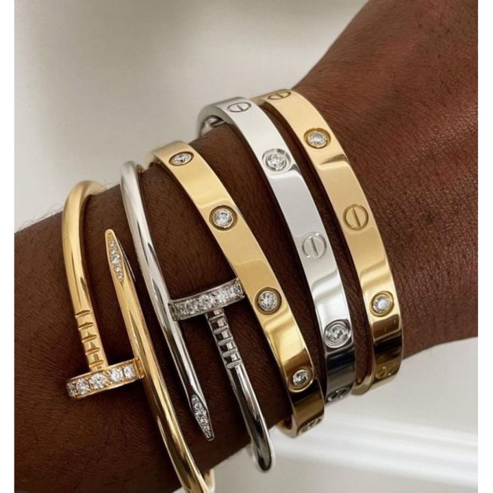 Set 5 Brățări ElectraStore LOVE + CUI, aliaj metalic, multicolor