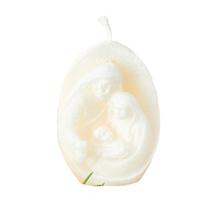 Természetes viaszgyertya, MYGRACE, Születés, szójaviasz, kézzel készített, 80g